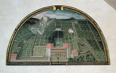 Fort Belvedere and the Pitti Palace from a Series of Lunettes Depicting Views of the Medici Villas, 1599